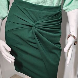Iris Dark Green Pencil Skirt